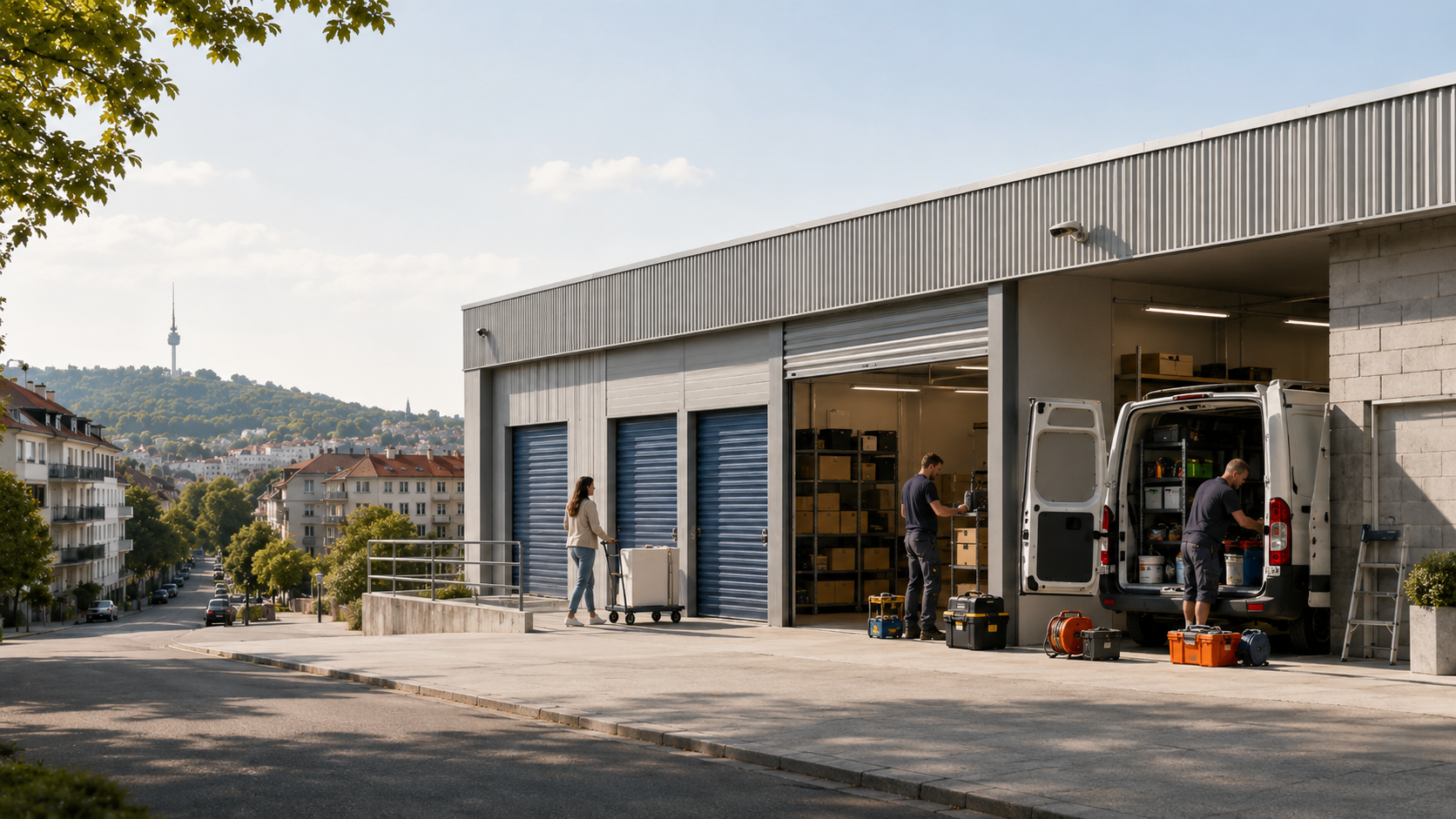 Stuttgart Storage – Selfstorage-Standort mit Blick auf Stuttgart und Fernsehturm